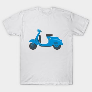 Vintage Blue Italian Scooter with "Italian Heart " Sticker, under the Seat T-Shirt